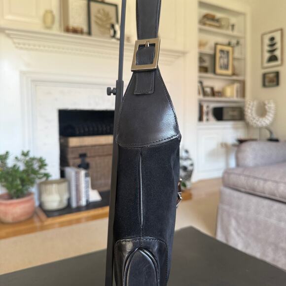 GUCCI Black Suede Jackie Sherry Bouvier Stripe Hobo Bag Leather - Picture 9 of 10